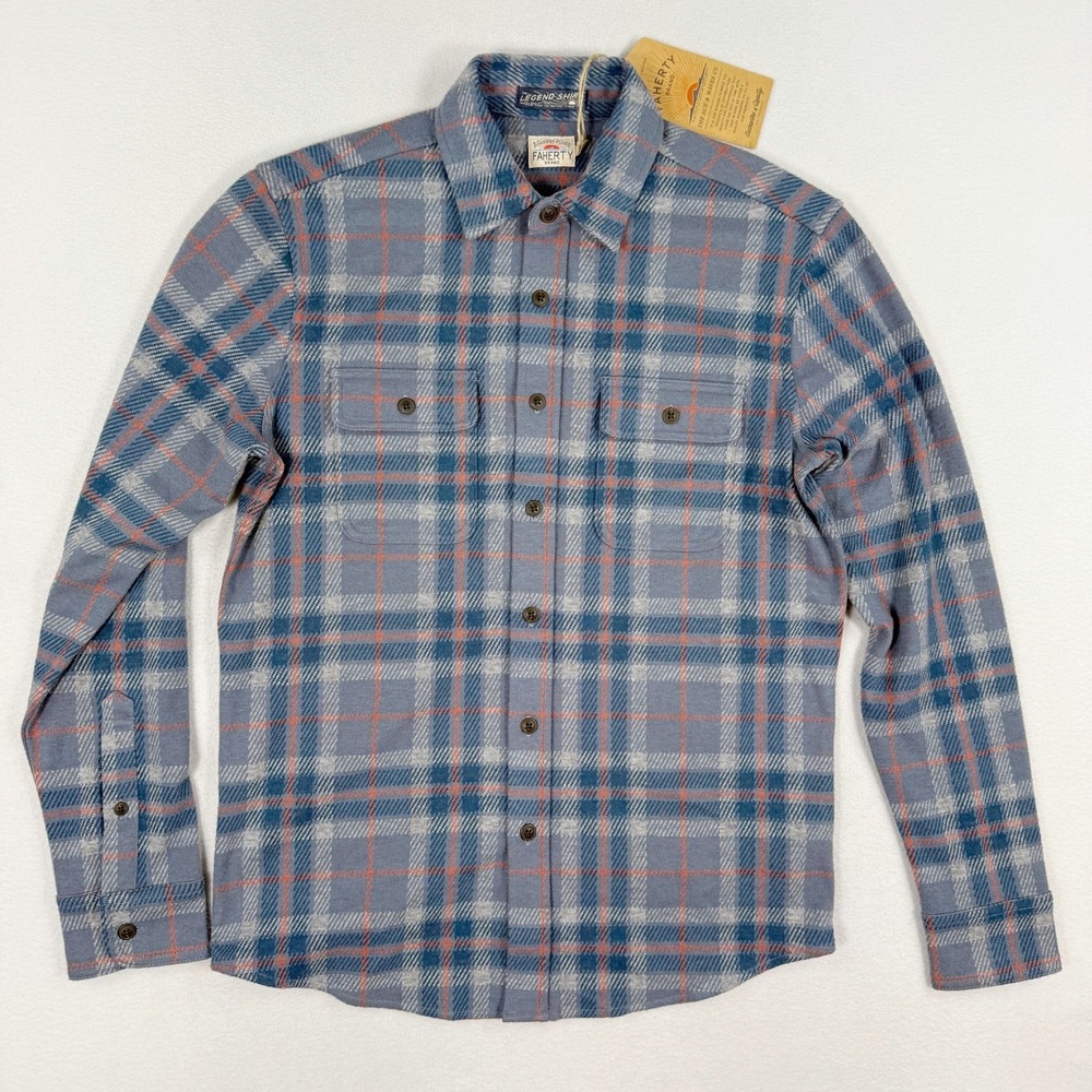 Faherty Legend Sweater Shirt Flannel Size S Mens Three Lakes Plaid NEW